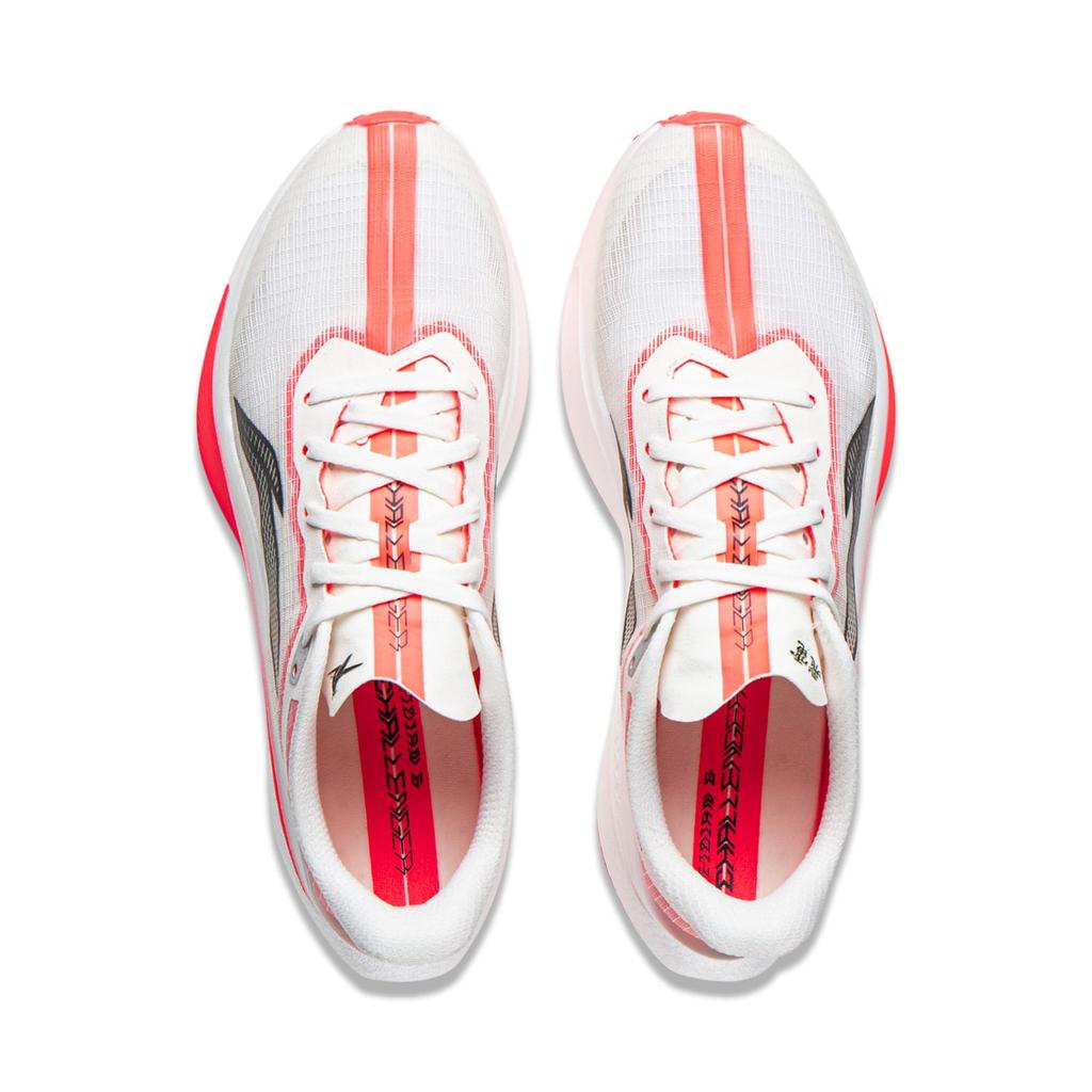 Li Ning Feidian 6 Challenger Atmungsaktiv Niedrig geschnitten Karbonplatte Laufschuhe Damen Champagner Weiß ARMW004-7