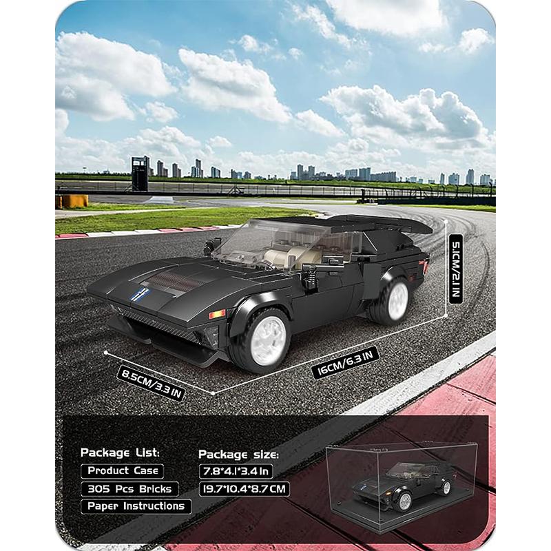 MOULD KING 27032 Zestawy do budowania samochodów wyścigowych Speed ​​Champion z akrylową gablotą, supersamochód GTS-5