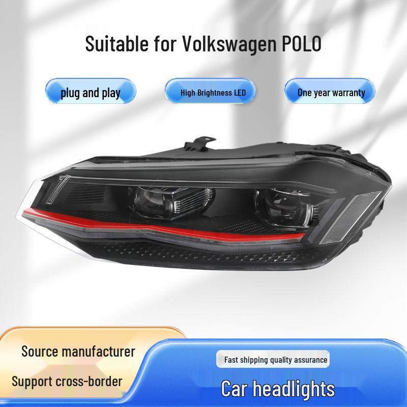 LED Headlight Assembly with DRL, Projector, & Turn Signals for 2019-2024 VW Polo