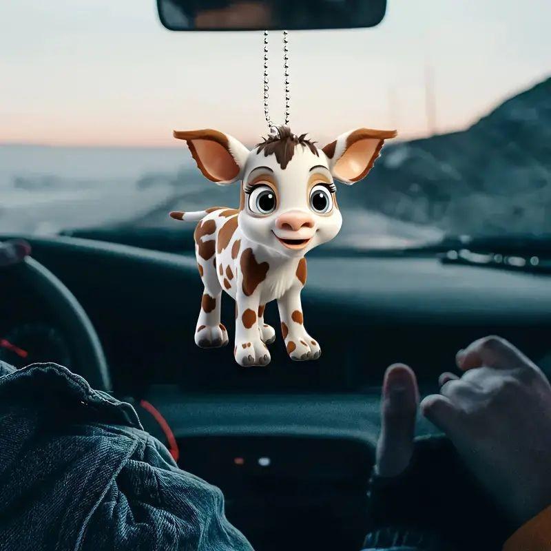 Endearing Cartoon Cow Acrylic Car Accessory For Home Decoration And Holidays