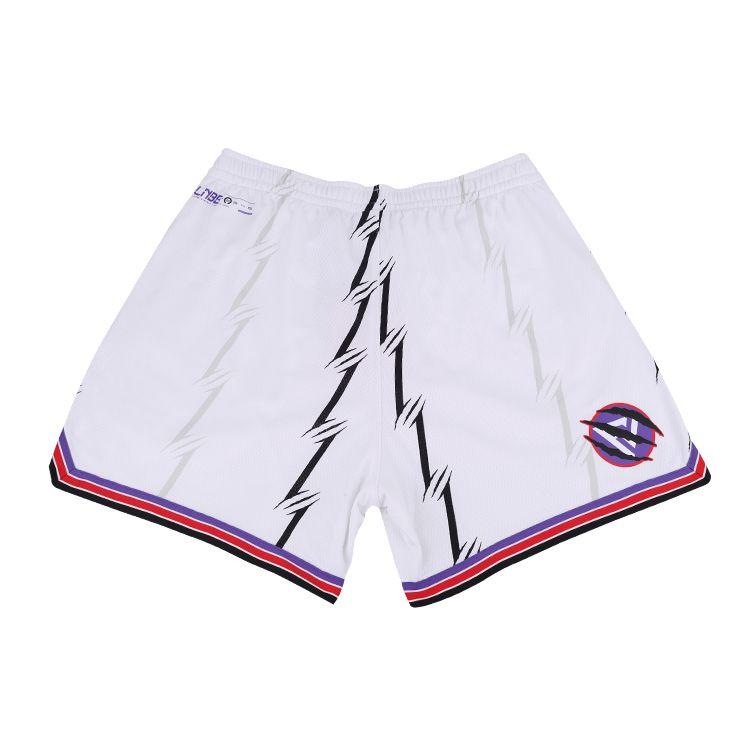 Li Ning Basketball Series Striped Elastic Breathable Mesh Sports Shorts Men Shorts White AAPU075-2