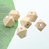 10pcs/20pcs Polygon Shape Natural Wood 10mm 12mm 14mm 16mm 20mm 25mm 30mm Loose Beads for DIY Crafts Woodcraft Jewelry Bracelet Making Accessories