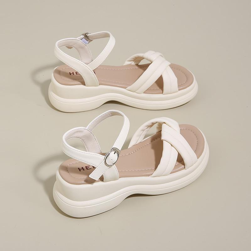 Fashion CRLAYDK Summer Simple Women's Sandals Comfort Platform Ladies Straps Open Toe Shoes Walking Casual Beach Dressy Slippers