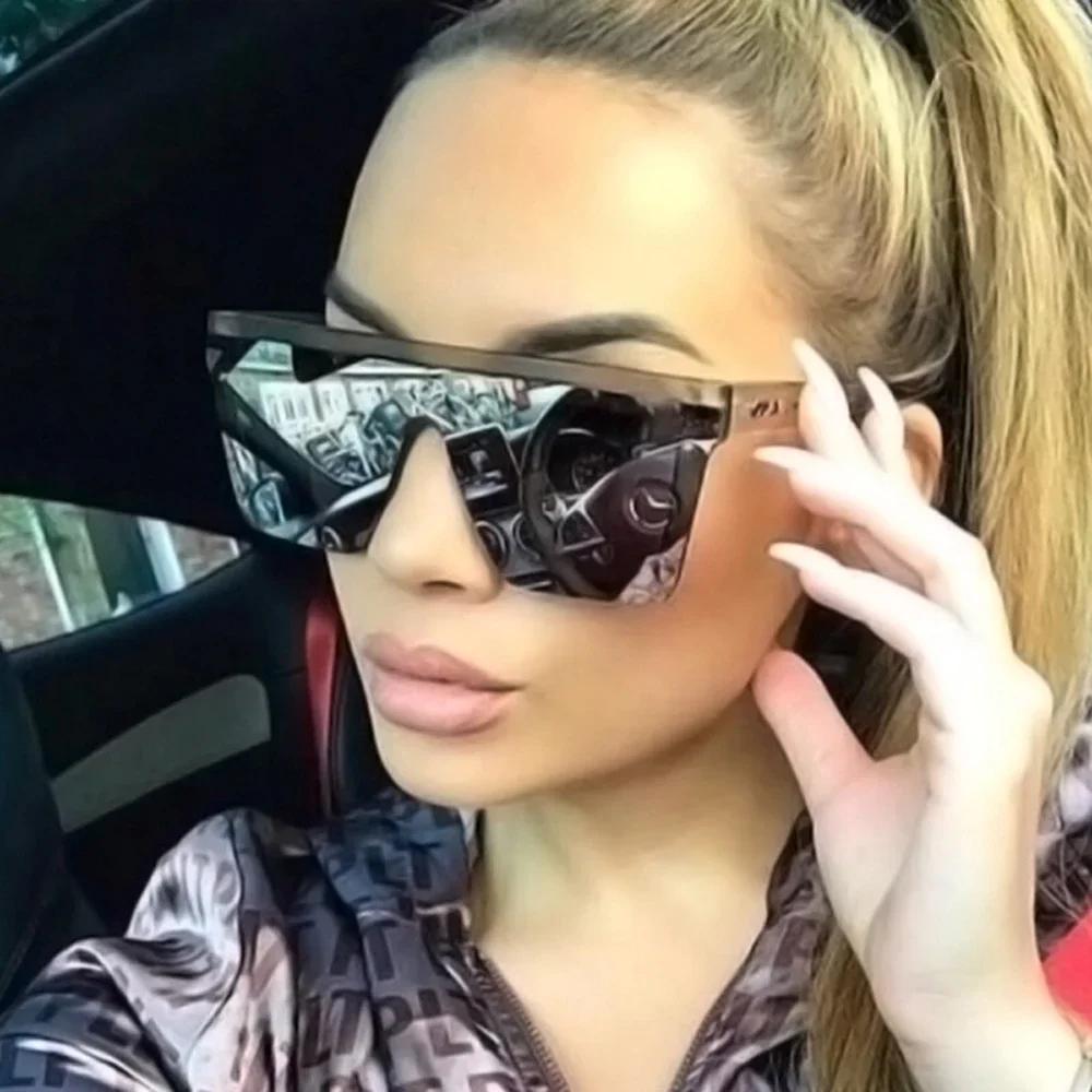 Square Sunglasses Women Luxury Vintage Brand Design Sun Glasses Big Frame Mirror Red Purple Eyewear Uv400