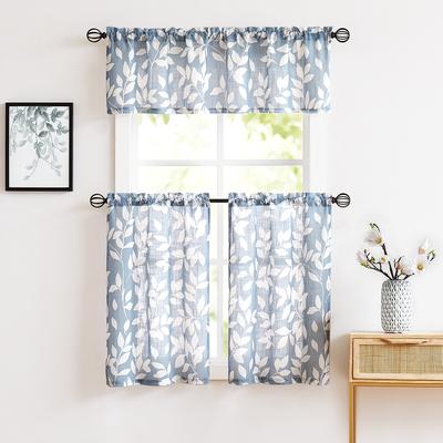 Leaf Curtains Head Kitchen Set Of 2 Made Polyester Decor