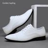 Fashion Golden Sapling Men's Formal Shoes Fashion White Oxfords Elegant Wedding Shoe for Men Casual Business Flats Leisure Dress Loafers