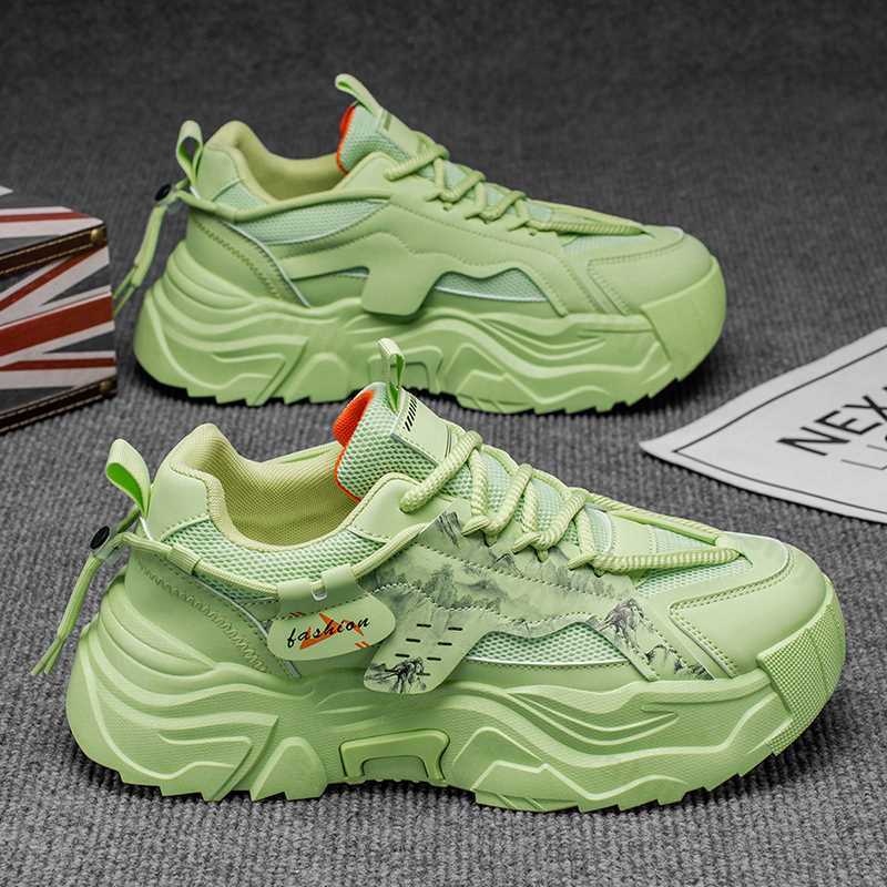 Baskets Plateforme Homme Automne Nouveau Extérieur Antidérapantes Respirantes Chaussures Décontractées Confortables Augmentation de Hauteur à Lacets Chaussures Vulcanisées