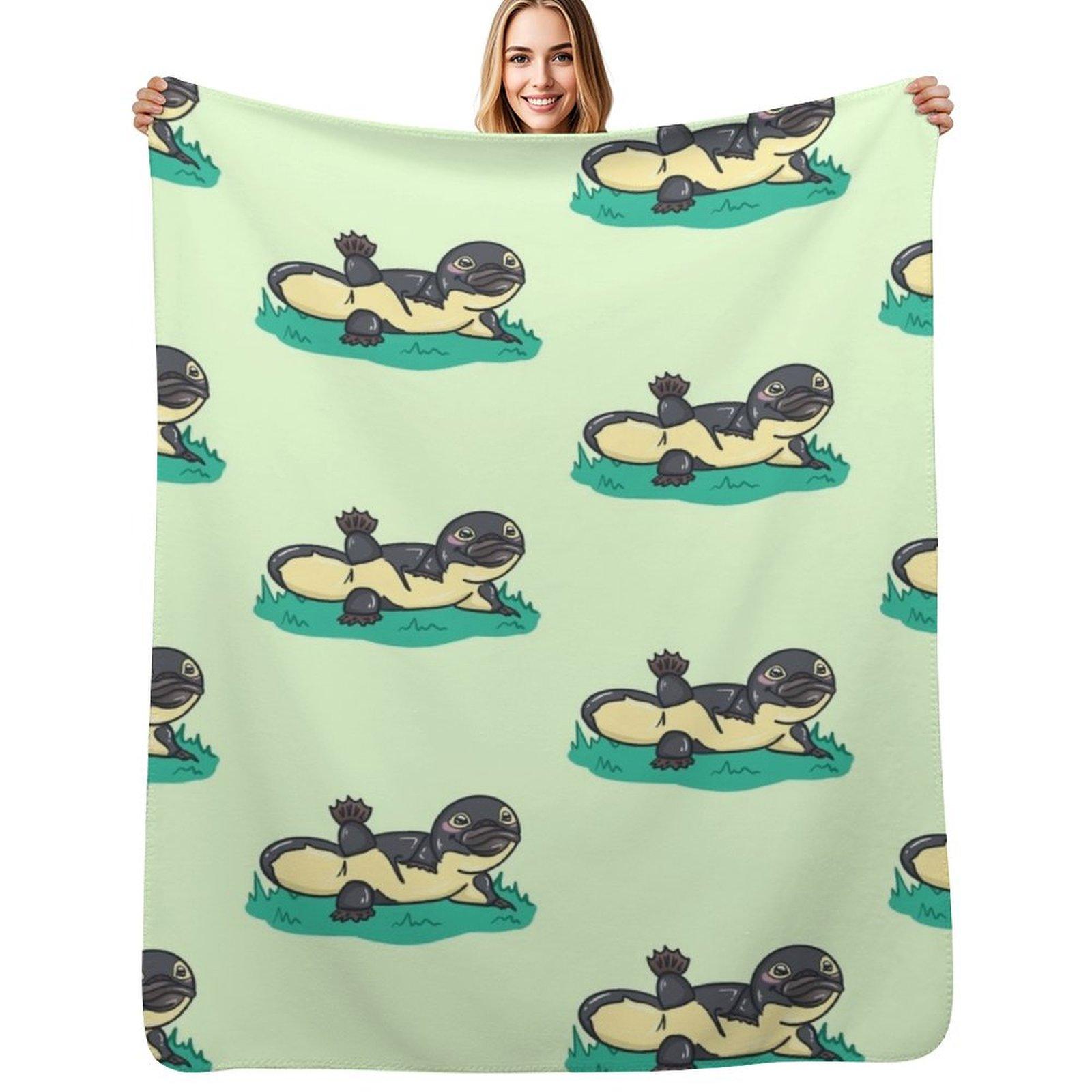 Platypus Throw Blanket Stain Resistant Cozy Warm Blanket Size: 75*100cm, Weight: 230 GSM
