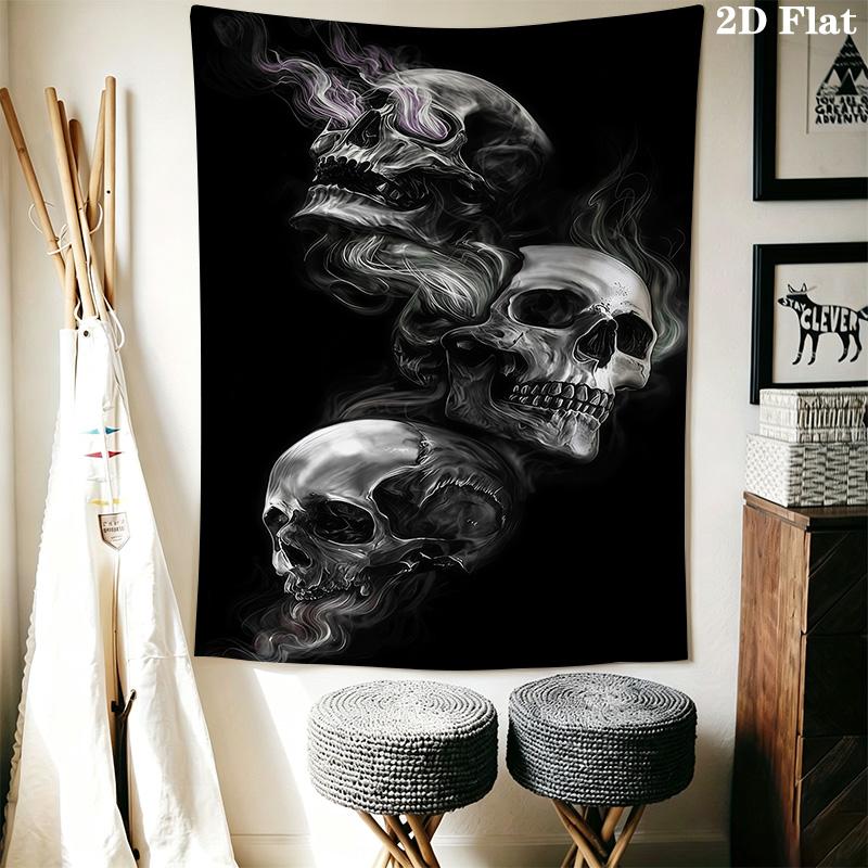 Dark Fantasy Tapestry Gothic Skull Snake Art Tapestry Background Cloth Wallmounted Wall Covering Decoration Background Cloth Work Of Art