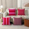 INS Red And Pink Stripes Cushion Cover Car Throw Pillow Case For Sofa Car Christmas Gift 40x40cm 45x45cm