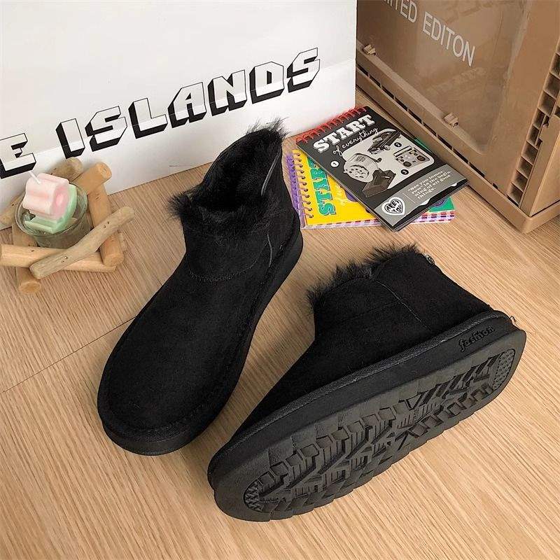 Warm and comfortable~ South Korea INS thickened fluffy snow boots women's 2025 winter new velvet non-slip warm cotton shoes