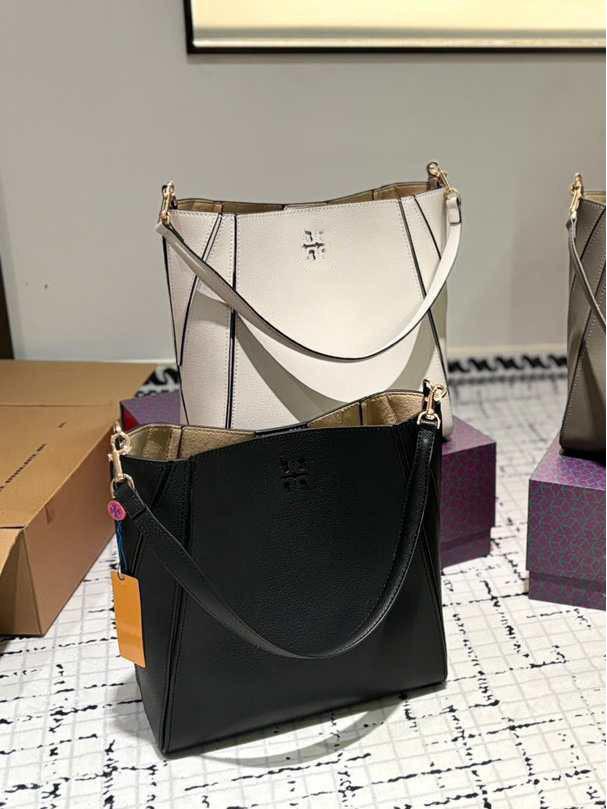 TB Damska Skórzana Konwertowalna Torba typu kubełek na ramię Crossbody