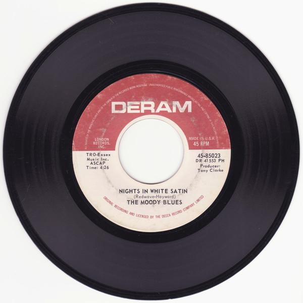 7inch Record MOODY BLUES - Nights In White Satin 4585023 Deram 1968 US Rock Used