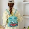 Driving A Vehicle Cartoon Pattern Kids Pu Backpack Casual Bag Outings