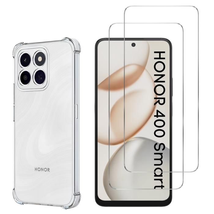 Shockproof Case for Honor 400 SMART and 2 Tempered Glass Screen Protector Films Phonillico®