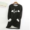 Women's Round Neck  Print Thickened Plush Cashmere Warm Long Top