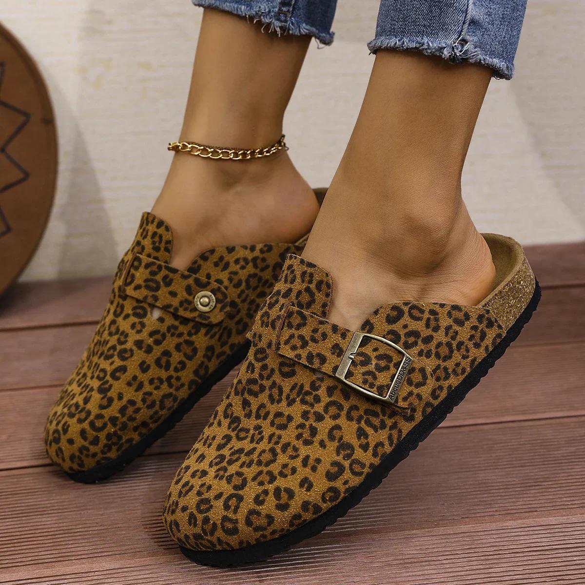 

Модные мюли тапочки женские сабо сандалии с пробковой стелькой и поддержкой свода стопы пляжные шлепанцы для женщин домашняя обувь Zapatos De Mujer 36 цветной печати леопарда