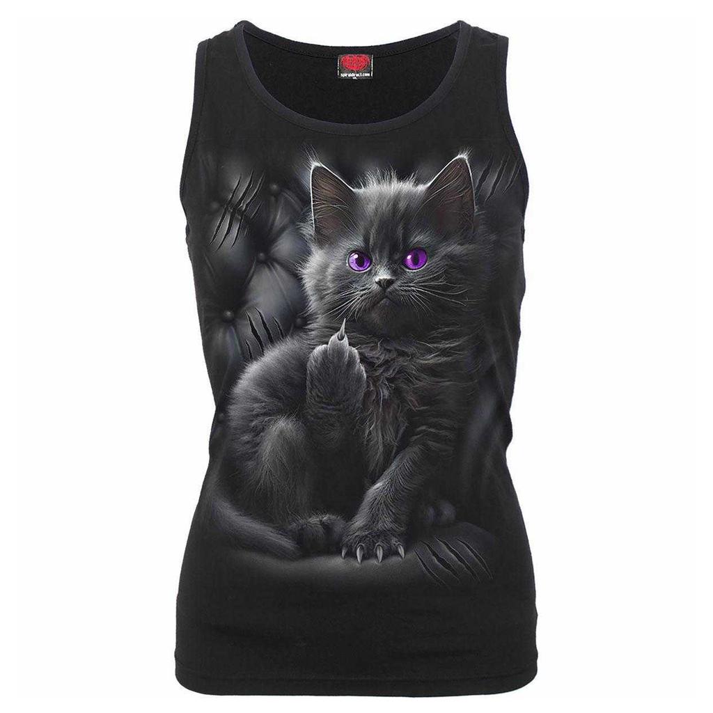 Spiral Womens/Ladies Cattitude Razor Back Sleeveless T-Shirt