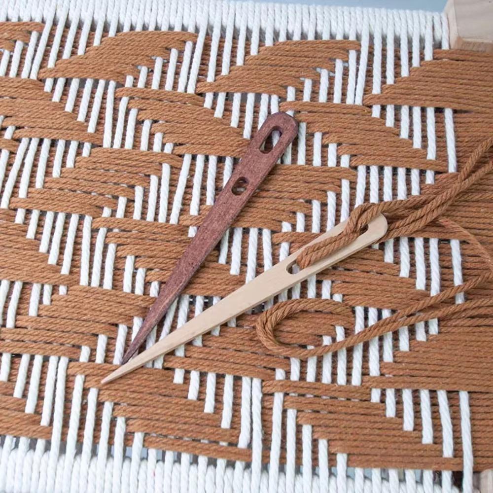 2/4Pcs DIY Big Eye Yarn Knitting Needle Needlework Wooden Knitting Needle Set