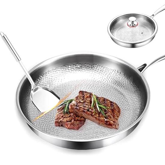 Titanová pánev s poklicí Odolná proti poškrábání Pánev Nepřilnavé Kované Nádobí pro Plynové Elektrické Indukční Sporáky Zdravé Vaření Nezbytnost