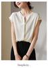Minimalist Commuter Undercover Round Neck Mulberry Silk Shirt for Women