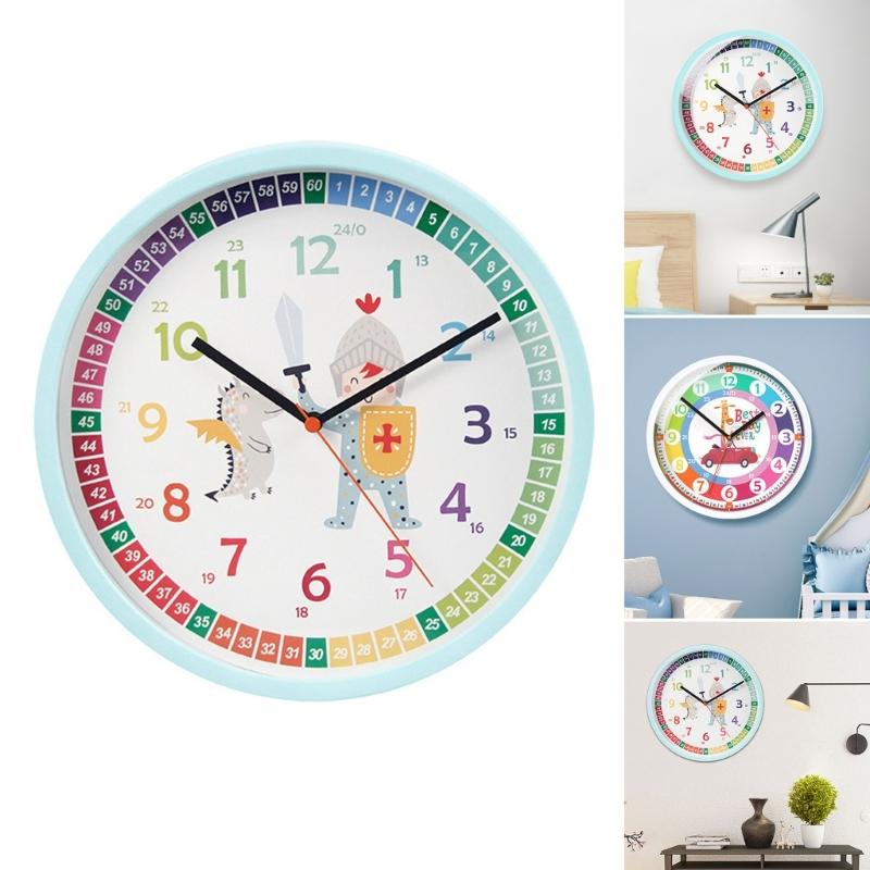 Educational Learnings Clock for Kids Alarm Clock for Kids Clear and Quiet Kids Clock Simple Battery Operated Wall Clock