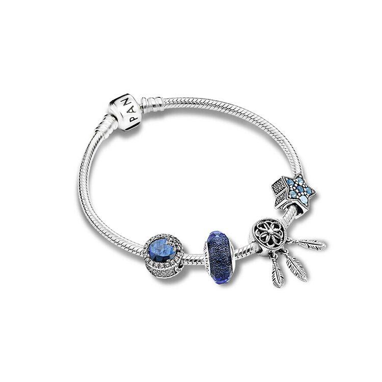Pandora Dreamy Starry Bracelet Set Women Bracelets Multicolor B801375 Box,16cm,Silver