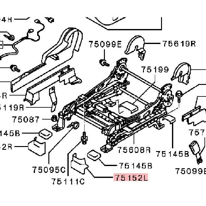 PAJERO V90WV80W ЧЕХОЛ, РЕЛЬС ПЕРЕДНЕГО СИДЕНЬЯ, БЕЖЕВЫЙ Оригинал LH