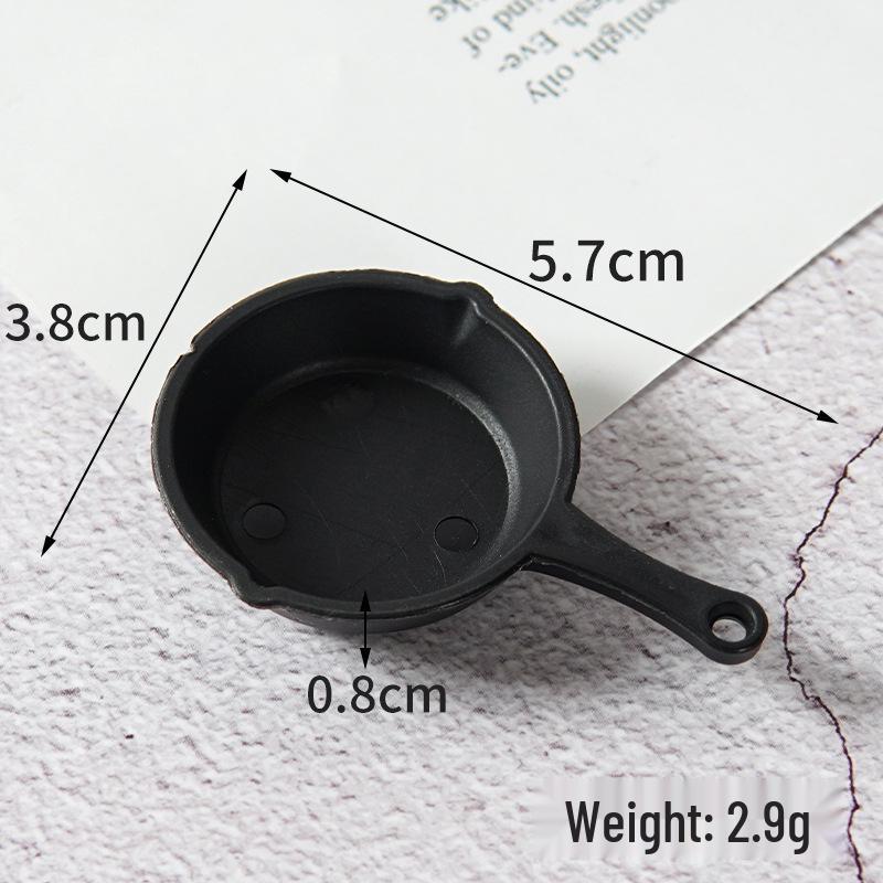 Mini Wok Frying Pan & Spoon Set for Dollhouse Kitchen Toy Accessories