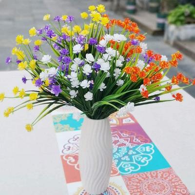 8 Stück künstliche Blumen für den Außenbereich, UV-beständige Sträucher, Pflanzen für den Innen- und Außenbereich