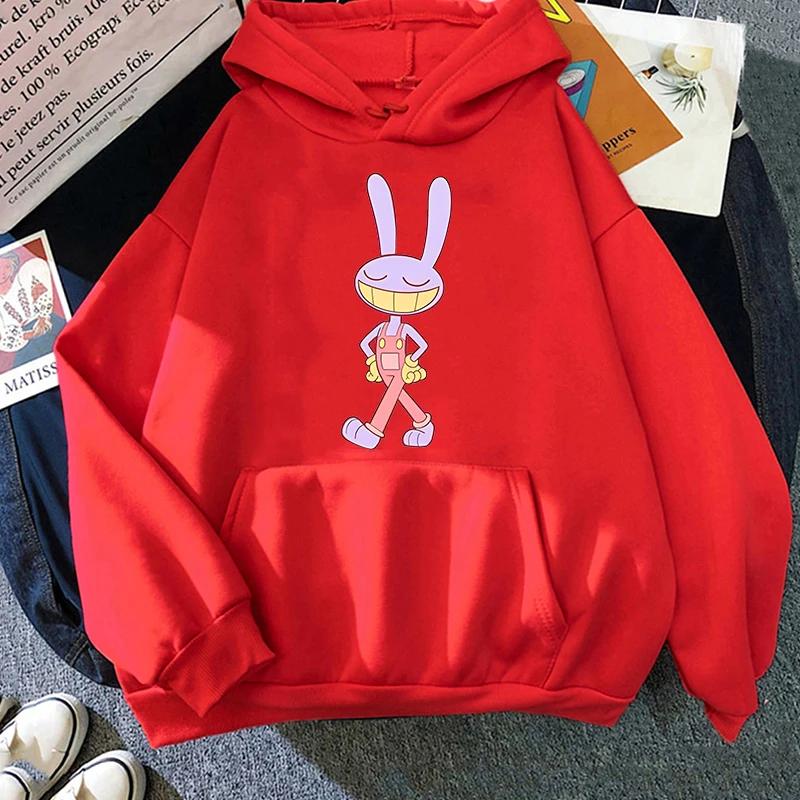 Jax The Amazing Digital Circus Hoodie Fashion Dlouhý rukáv Kawaii Unisex Podzim Zima Vintage mikiny Běžné Y2K Top Trička