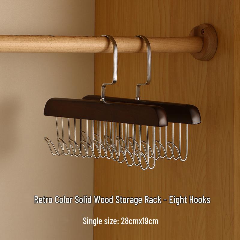 Multi-functional Solid Wood Hanger: Clothes, Underwear, Strap Bag - Ideal for Bedroom Wardrobe