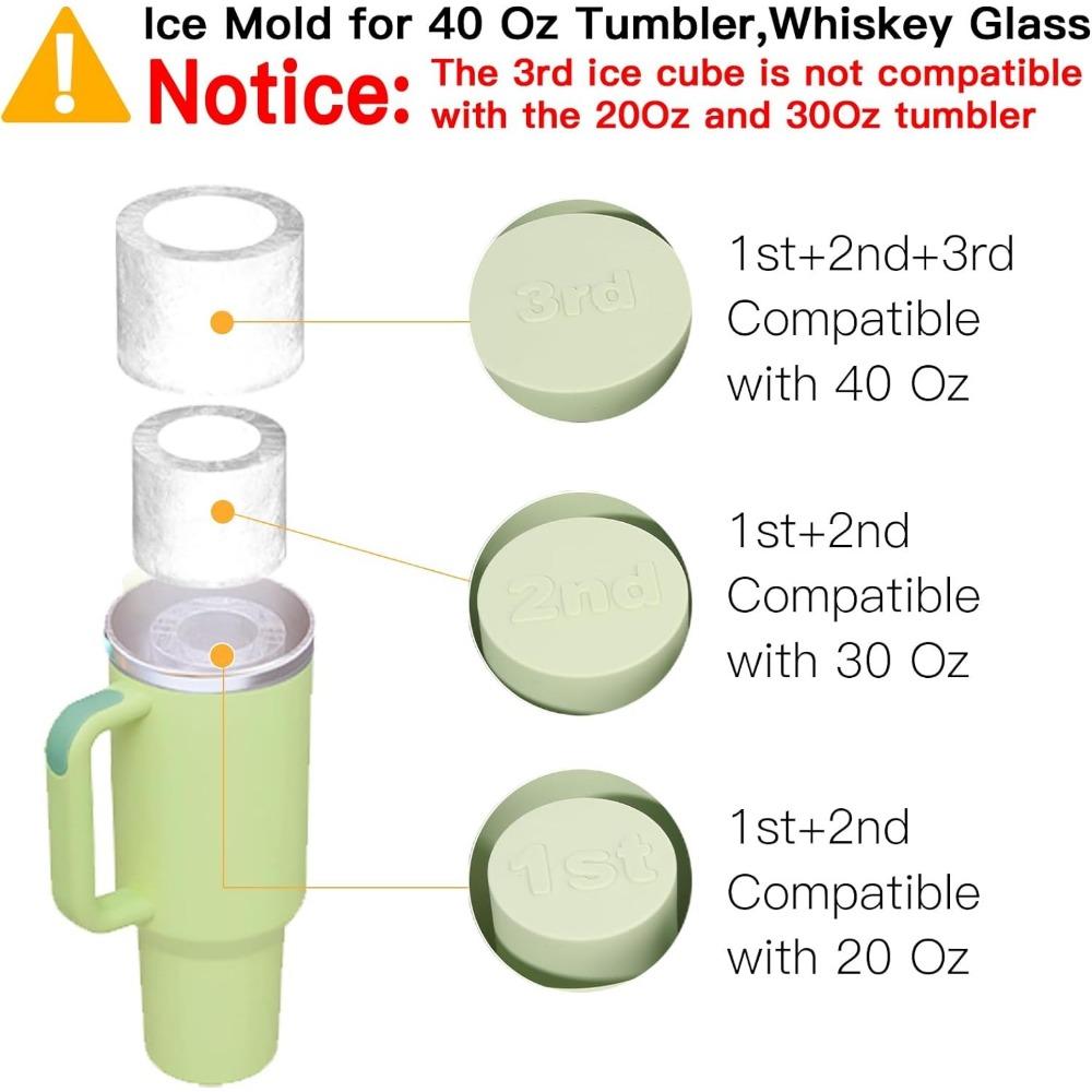 Vassoio per cubetti di ghiaccio per bicchiere da 30-40 oz, stampo per ghiaccio in silicone a cilindro cavo con coperchio e contenitore per freezer, per bevande ghiacciate, succo, whisky, cocktail