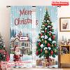 2pcs 2D Flat Printing Merry Christmas Curtain Merry Christmas Santa Claus Fabric Without Electricity Family Party Use for Photo