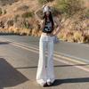 Black low-rise micro-flared jeans, women's summer new American elastic and thin versatile flared pants