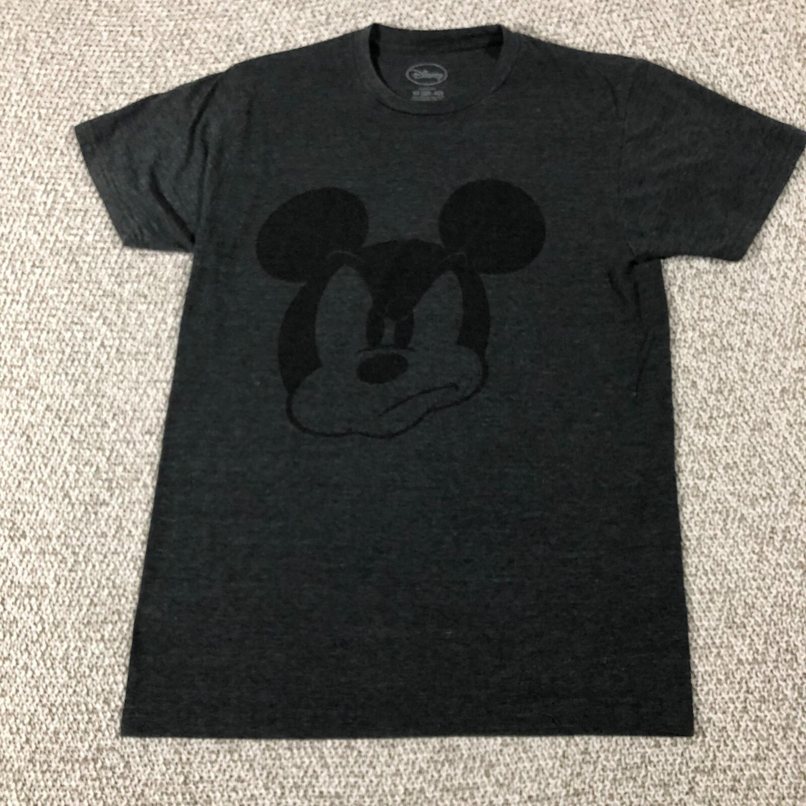 Mickey Mouse Shirt Adult M Medium Dark Gray Distressed Angry Face Mens 0681 S