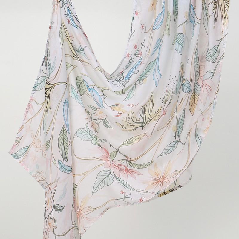 Ins Style Printed Thin Gauze Scarf Personalized All-match Sunscreen Large Shawl Long Women's Headscarf