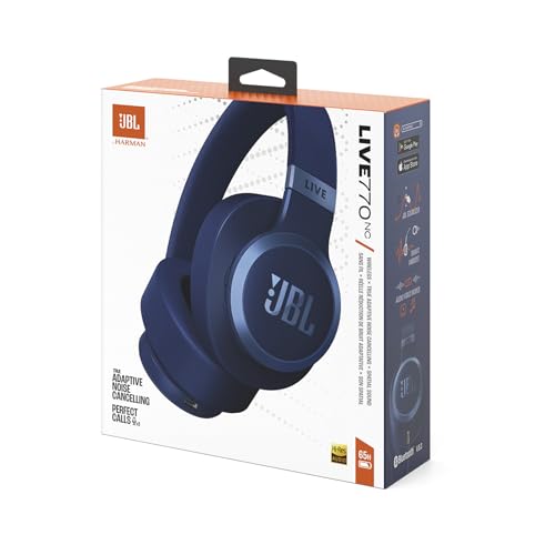 JBL LIVE 770 NC Stil/Design/Hybride Geräuschunterdrückung/Bluetooth-kompatibel/Multipoint/Over-Ear-Kopfhörer/Blau/JBLLIVE770NCBLU