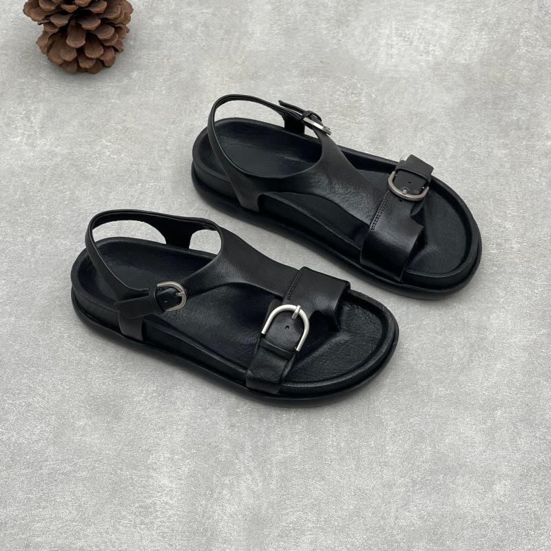 Women`s Vintage Horse Leather Platform Sandals