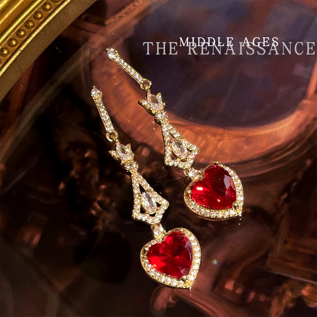 Boucles d'oreilles vintage style rétro avec design exagéré de palais occidental