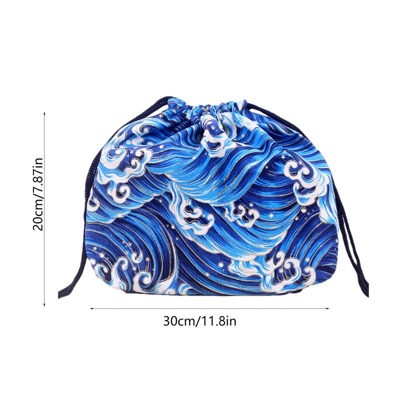 Japanese Style Lunch Box Lunch Handy Bag Drawstring Lunch Bag Portable Lunch Storage Bag Reusable Lunch Tote Bag For Work Picnic