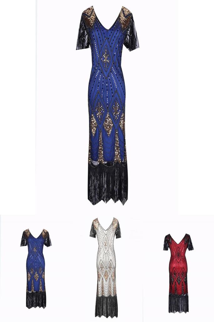 Elegant Womens Sequins Beaded Sleeveless Cocktail Dress For Timeless Evening Glamour
