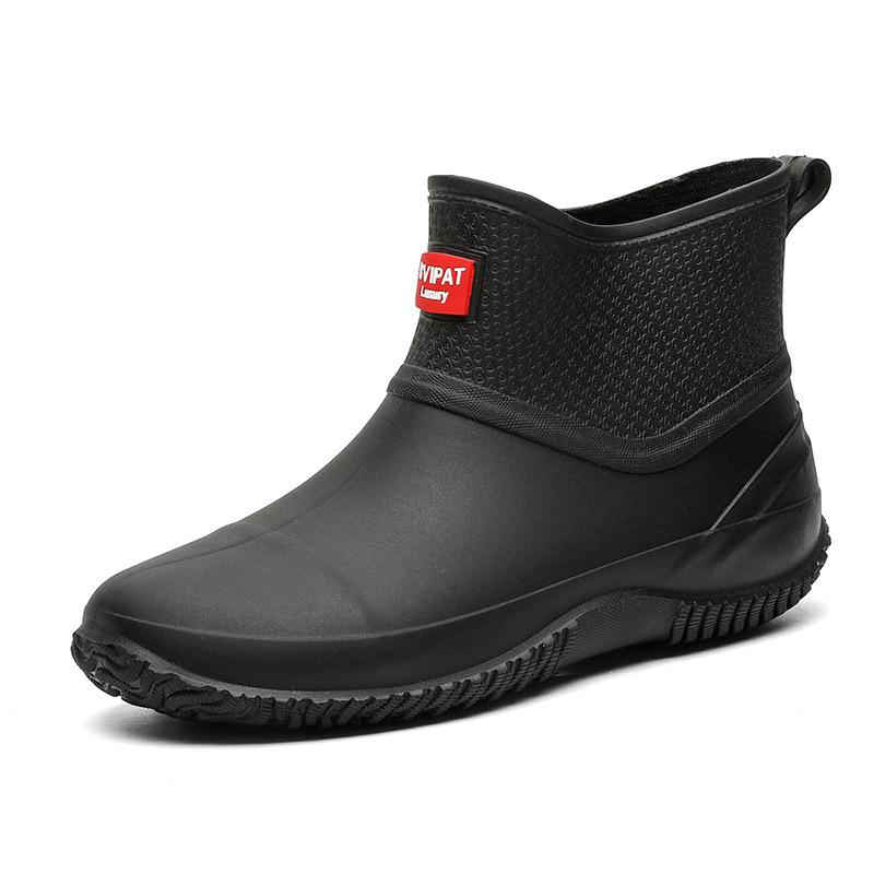 Rain Shoes Women's Short Rubber Shoes Wear Non-slip Water Boots Thick-soled Waterproof Shoes Velvet Short Outdoor Rain Boots Women