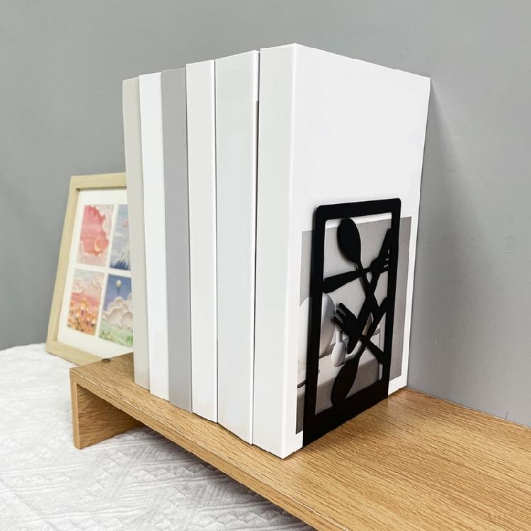Books Holders Table Picture Album Holders for Displaying Books Metal Books Stand, Hollow Out Design Bookends Bookshelfs