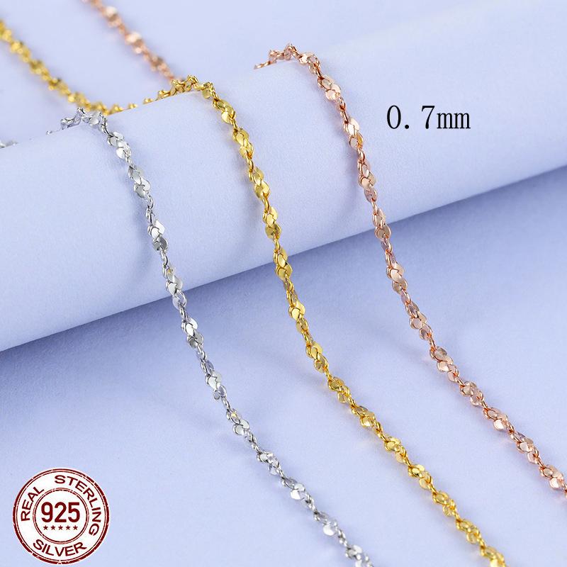 1pcs Genuine 925 Silver Singapore Box Snake Chain Necklace for Woman 40+5/40/45cm Basic Chain fit Pendant DIY Jewelry