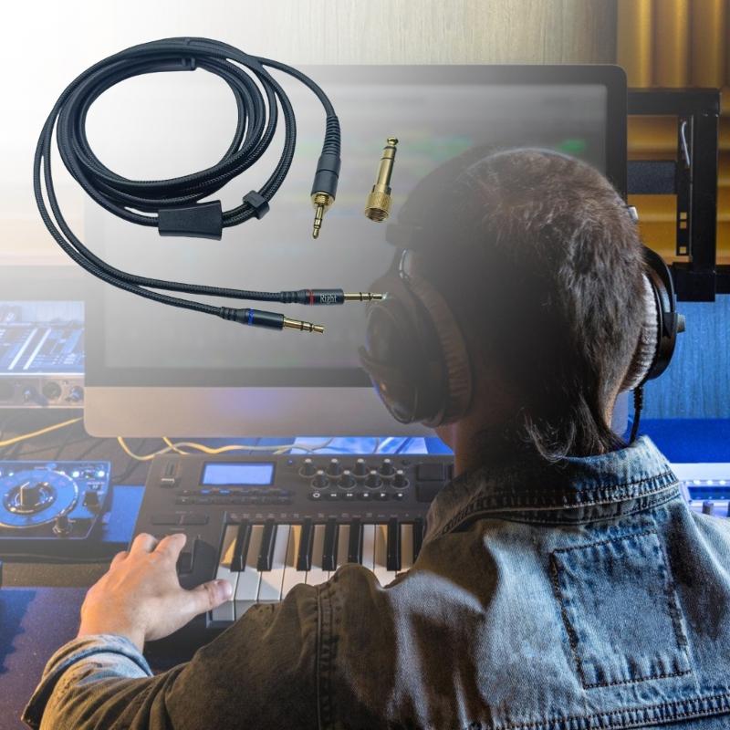 Quality Upgrades Headphone Cable Compatible for T1T2 T5 D7100 Headphone Durability 1/8inch to 1/4inchStereo Cable