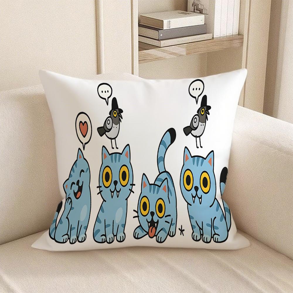 KPop Demon Hunters  Cute Anime On the Pillowcase: Colorful Characters and Fantasy Cats Fashion Home Decoration