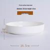 Korean Style White Bone China Vertical Stripe Dish - Shallow & Deep Options