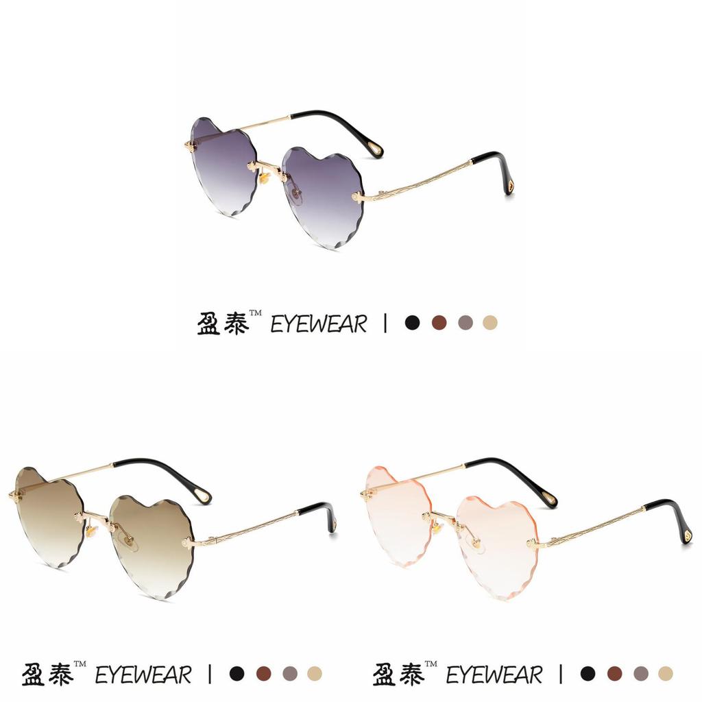 Love Heart Gradient Sunglasses For Women Uv400 Sun Protection Fashion Accessory