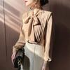 Elegante weiße Hemden mit Schleifenkragen für Damen, Langarm, Koreanische Modekleidung, Blusas Mujer, Arbeits-Chiffonblusen, Büro-Damenoberteile, Y2k